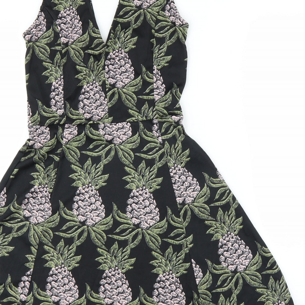 H&M Womens Black   A-Line  Size S  - Pineapple