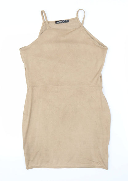 Boohoo Womens Beige   Sheath  Size 12