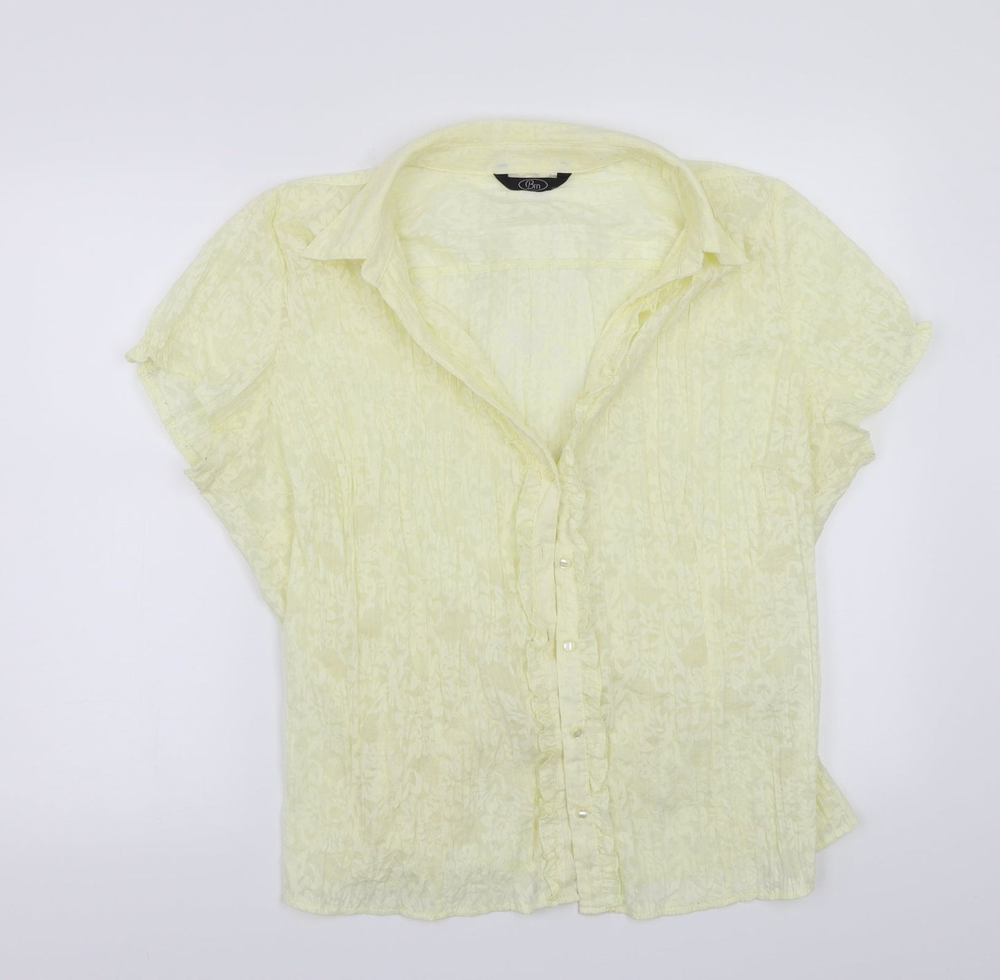 BM Womens Yellow   Basic Button-Up Size 22