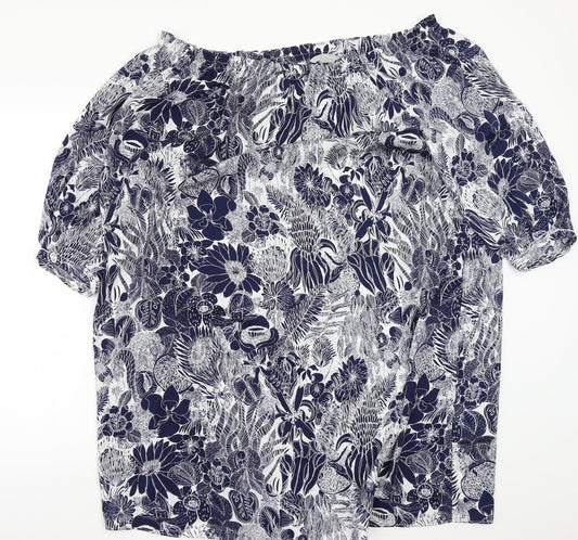 H&M Womens Black Floral  Basic Blouse Size 12
