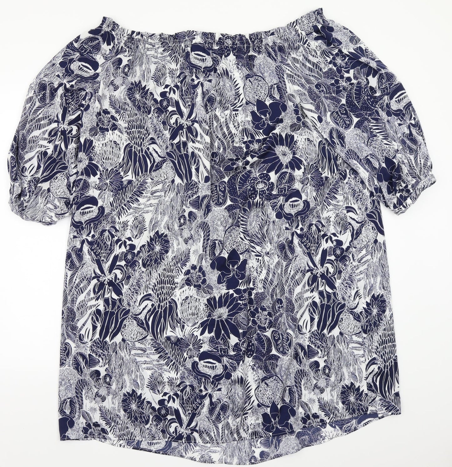 H&M Womens Black Floral  Basic Blouse Size 12