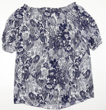 Preloved H&M Womens Black Floral  Basic Blouse Size 12 - Back