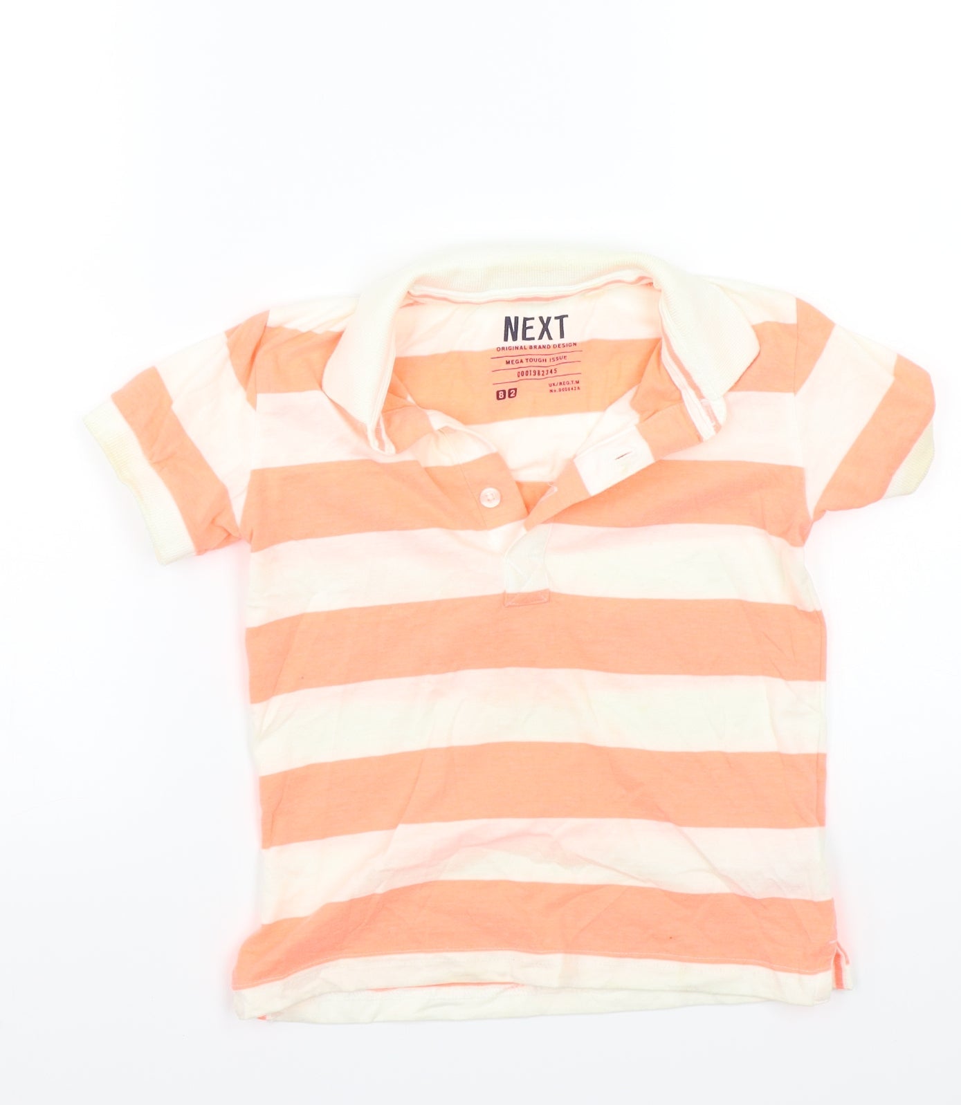 NEXT Girls Orange Striped  Basic Polo Size 3-4 Years