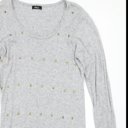 Preloved M&Co Womens Grey   Pullover Jumper Size L - Detail