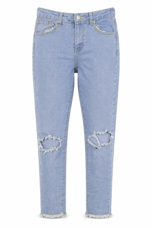 Boohoo Womens Blue   Cropped Jeans Size 10 L24 in