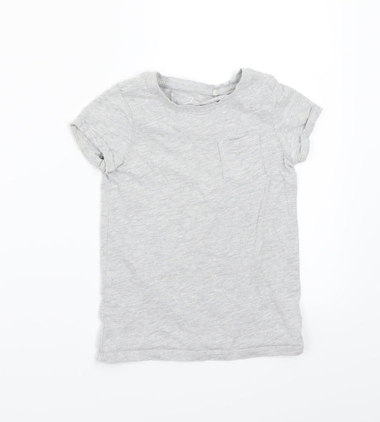 NEXT Girls Grey   Basic T-Shirt Size 6 Years