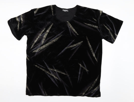 Charmell Womens Black  Velour Basic Blouse Size M