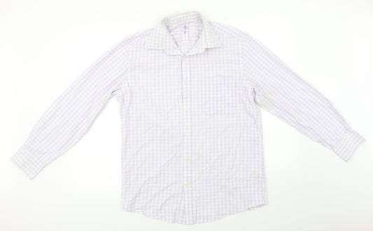 Preworn  Mens Purple Check   Button-Up Size L