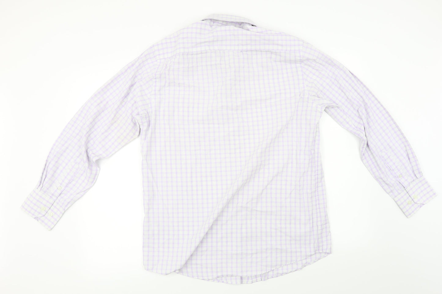 Preworn  Mens Purple Check   Button-Up Size L