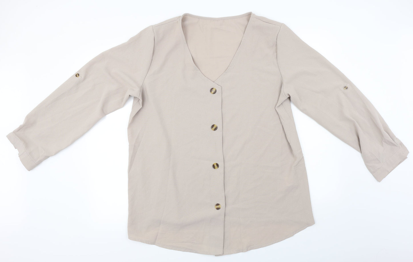 Preworn  Womens Beige   Basic Blouse Size 2XL