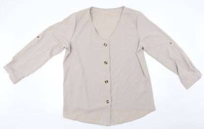 Preworn  Womens Beige   Basic Blouse Size 2XL