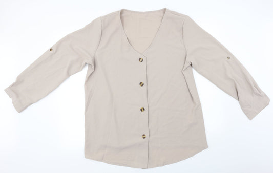 Preworn  Womens Beige   Basic Blouse Size 2XL