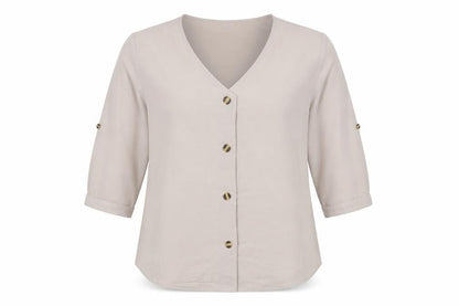 Preworn  Womens Beige   Basic Blouse Size 2XL