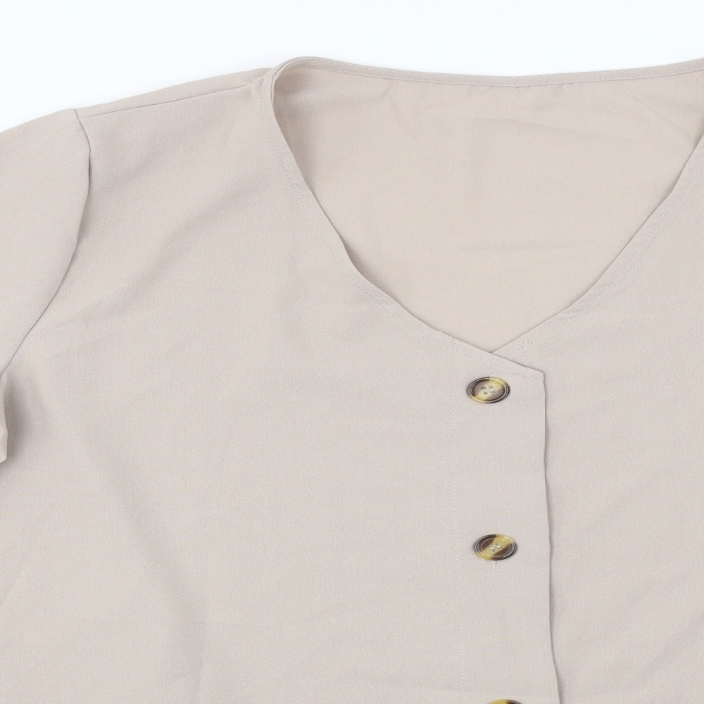 Preworn  Womens Beige   Basic Blouse Size 2XL