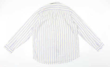 Preloved M2M  Mens Ivory Striped   Button-Up Size L - Back