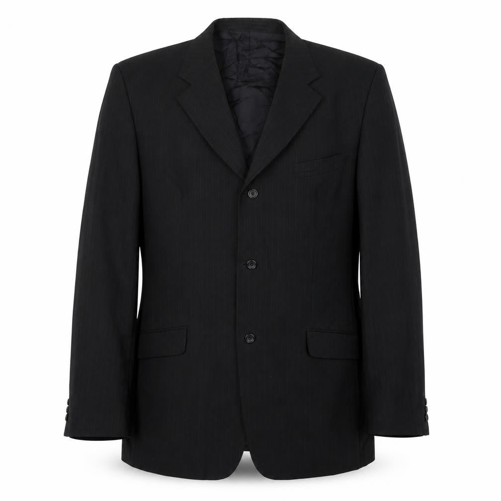 Bonprix Mens Black Striped Jacket Suit Jacket Size 46