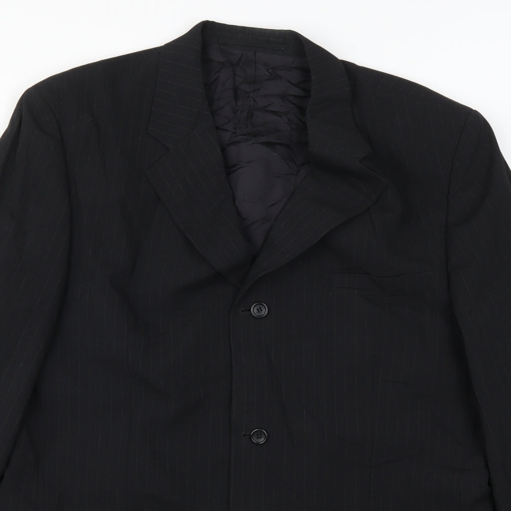 BPC Mens Black Striped  Jacket Suit Jacket Size 46