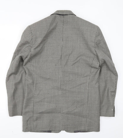 Preloved NEXT Mens Grey Houndstooth  Jacket Suit Jacket Size S - Back
