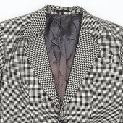 Preloved NEXT Mens Grey Houndstooth  Jacket Suit Jacket Size S - Detail