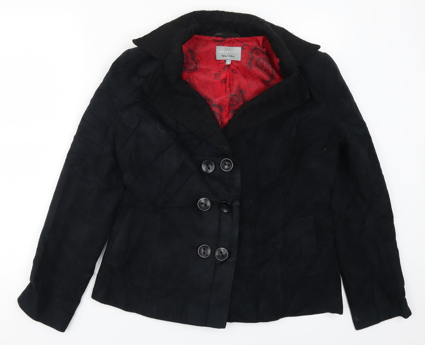 Per Una Womens Black   Jacket Coat Size 10