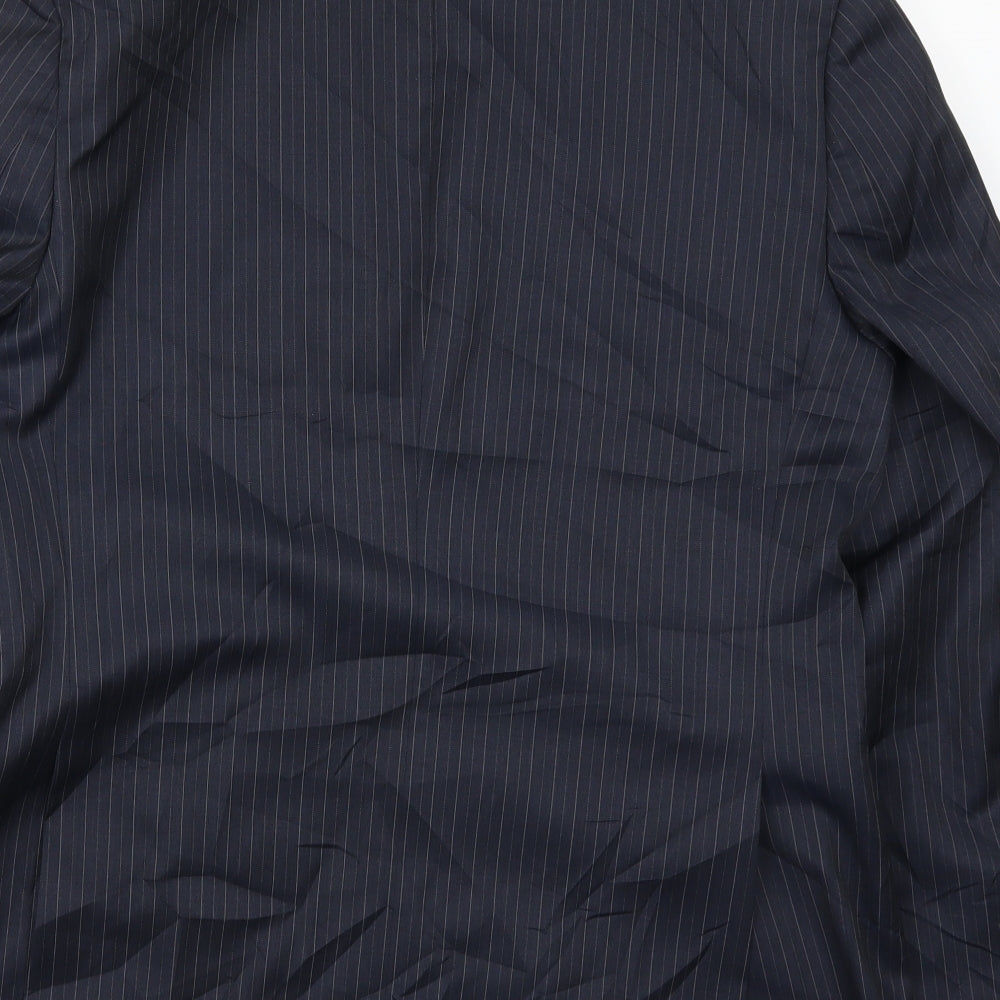 Daniel Hetcher Mens Blue Striped  Jacket Suit Jacket Size 40