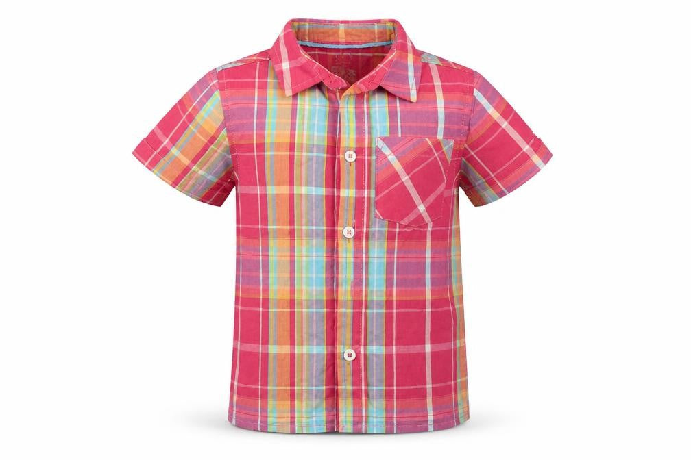 F&F Girls Pink Check  Basic Button-Up Size 2-3 Years