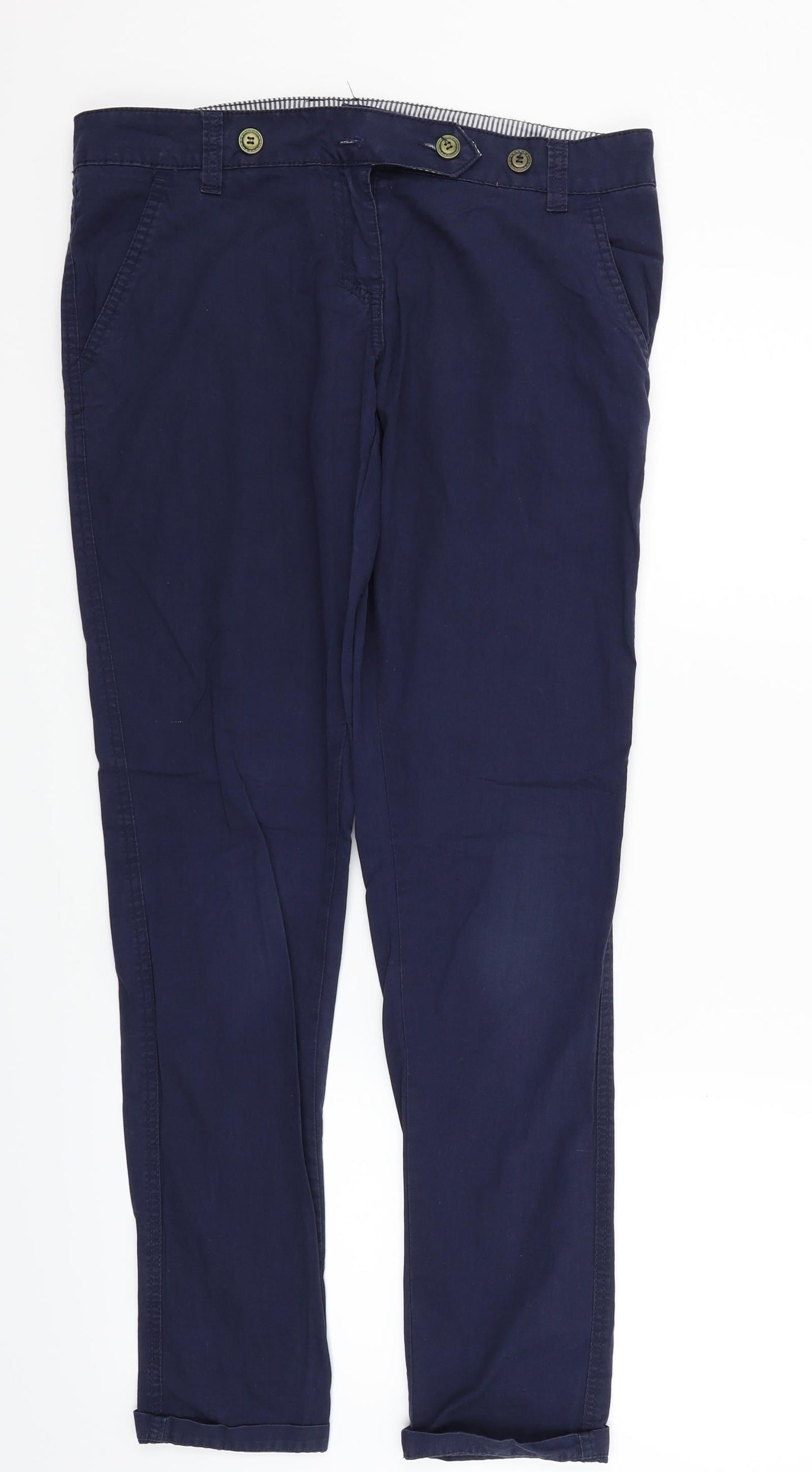 deniem & co Womens Blue Houndstooth  Trousers  Size 10 L27 in