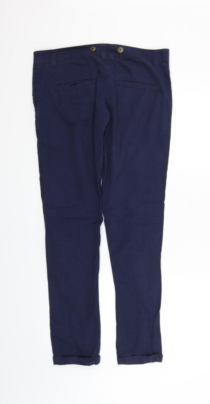 Denim & Co. Womens Blue Houndstooth  Trousers  Size 10 L27 in