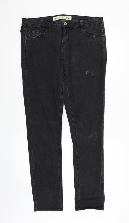 deniem & co Womens Grey   Straight Jeans Size 14 L29 in