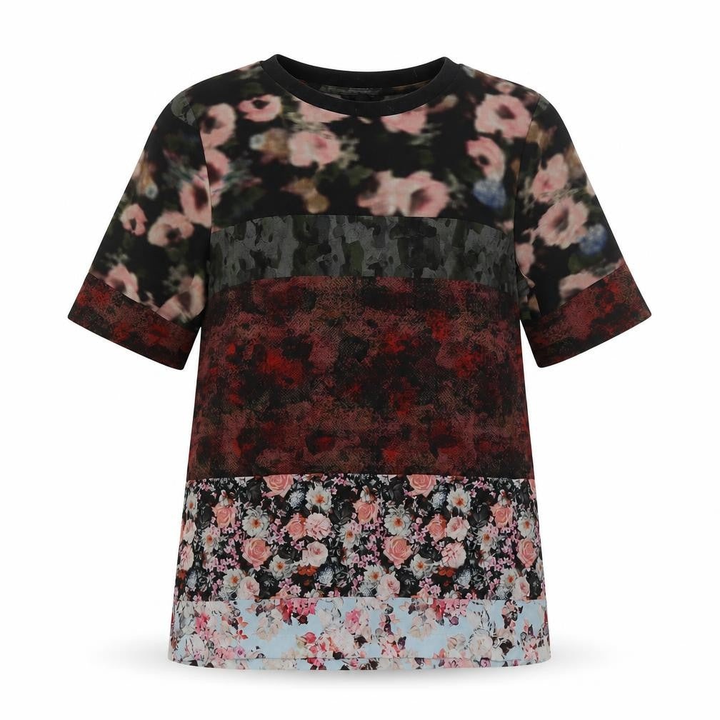Topshop Womens Multicoloured Floral  Basic T-Shirt Size 8
