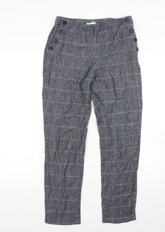 Atmosphere Womens Blue Check  Trousers  Size 8 L24 in