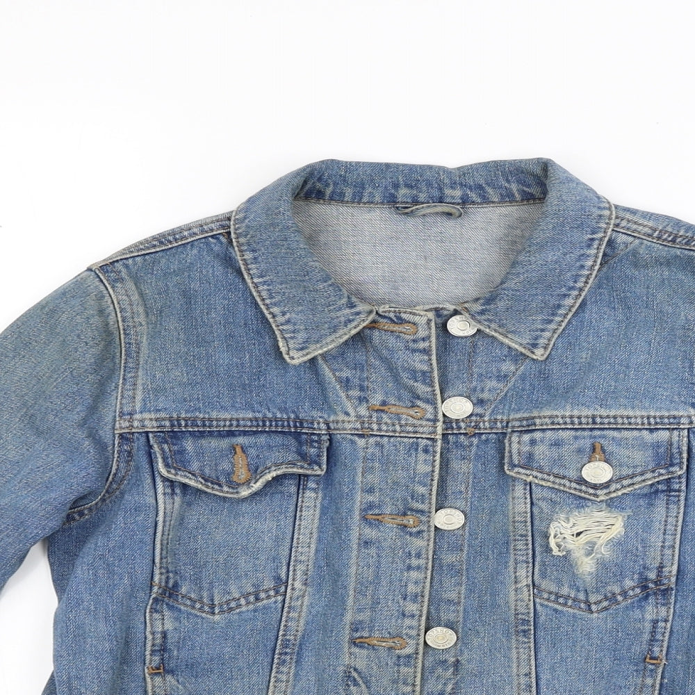 Topshop Womens Blue  Denim Jacket Coat Size 8
