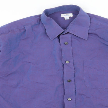 F&F Mens Purple    Button-Up Size 15