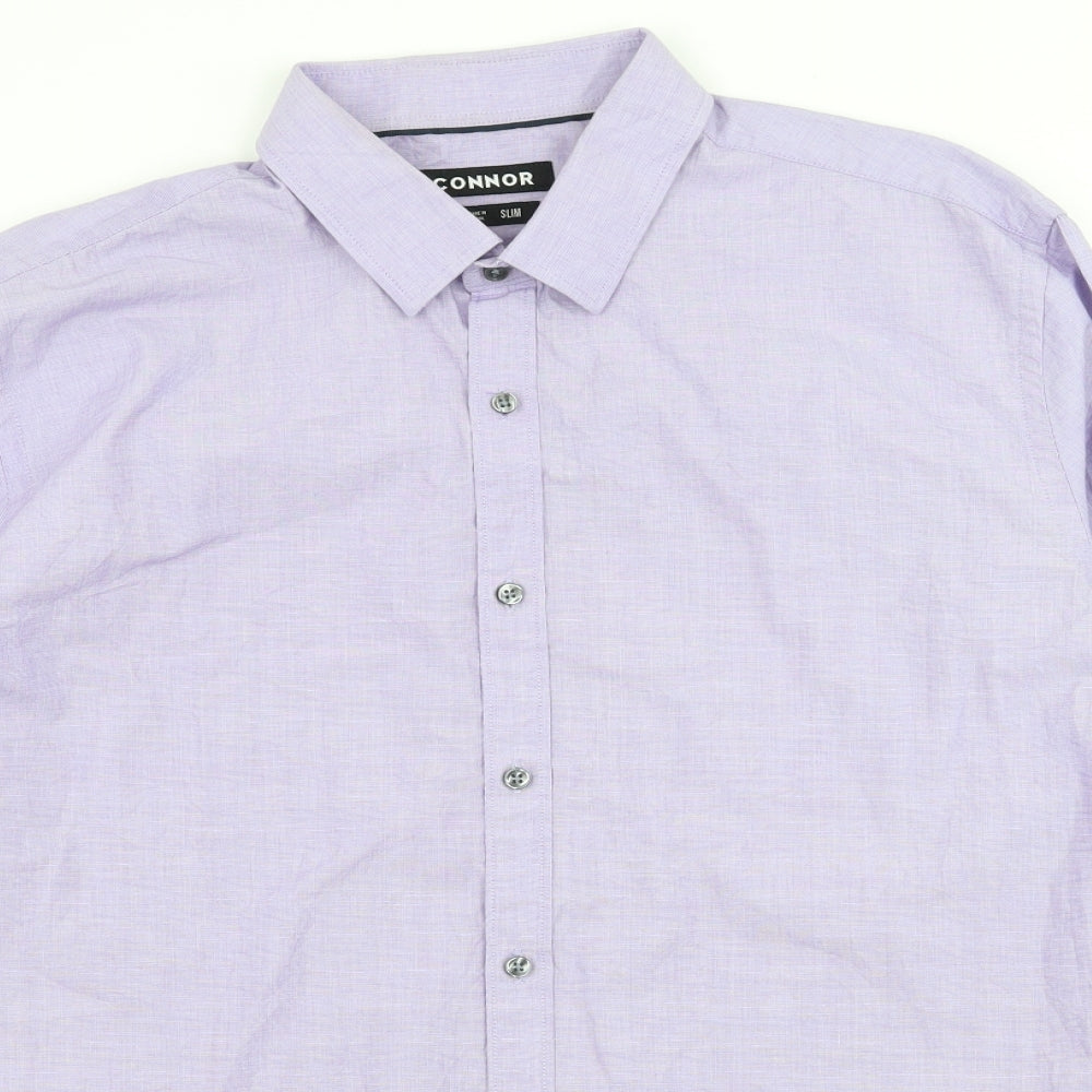 Connor Mens Purple    Button-Up Size M
