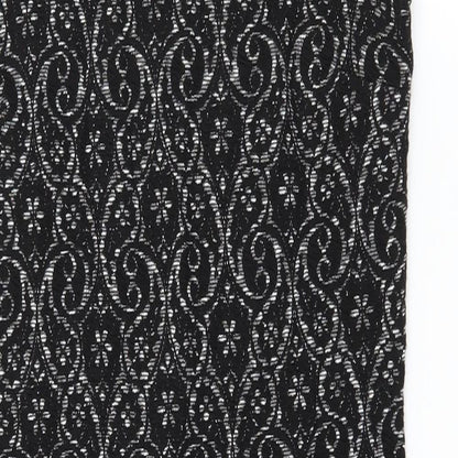 Next Womens Black Geometric Jersey Bodycon  Size 8