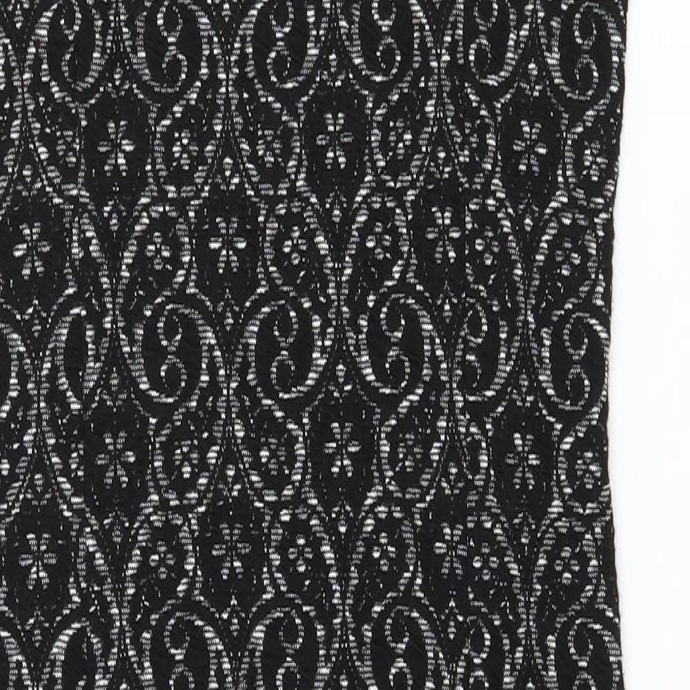 NEXT Womens Black Geometric Jersey Bodycon  Size 8