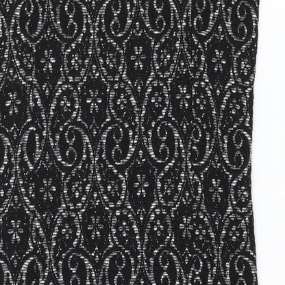 Next Womens Black Geometric Jersey Bodycon  Size 8