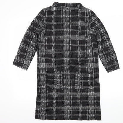 Tu Womens Black Check Jersey A-Line  Size 8