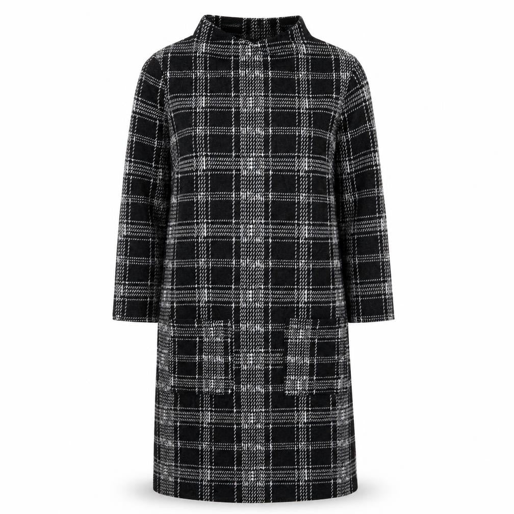 TU Womens Black Check Jersey A-Line  Size 8