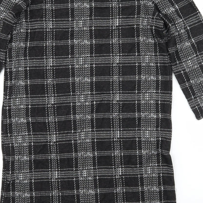 Tu Womens Black Check Jersey A-Line  Size 8