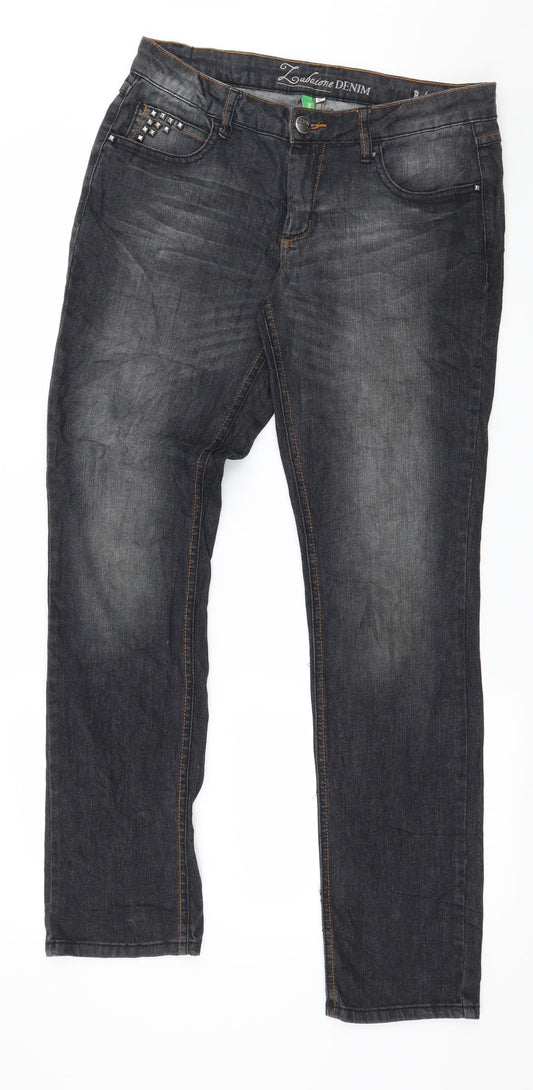 Zabaione Womens Grey  Denim Bootcut Jeans Size 38 in L32 in