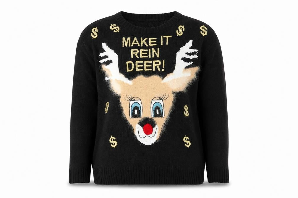 H&M Womens Black   Pullover Jumper Size XS  - Make it Reindeer!