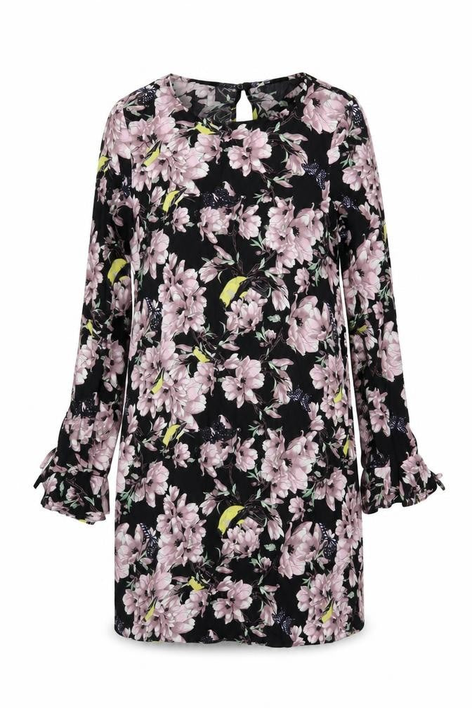 H&M Womens Black Floral  Shift  Size 4