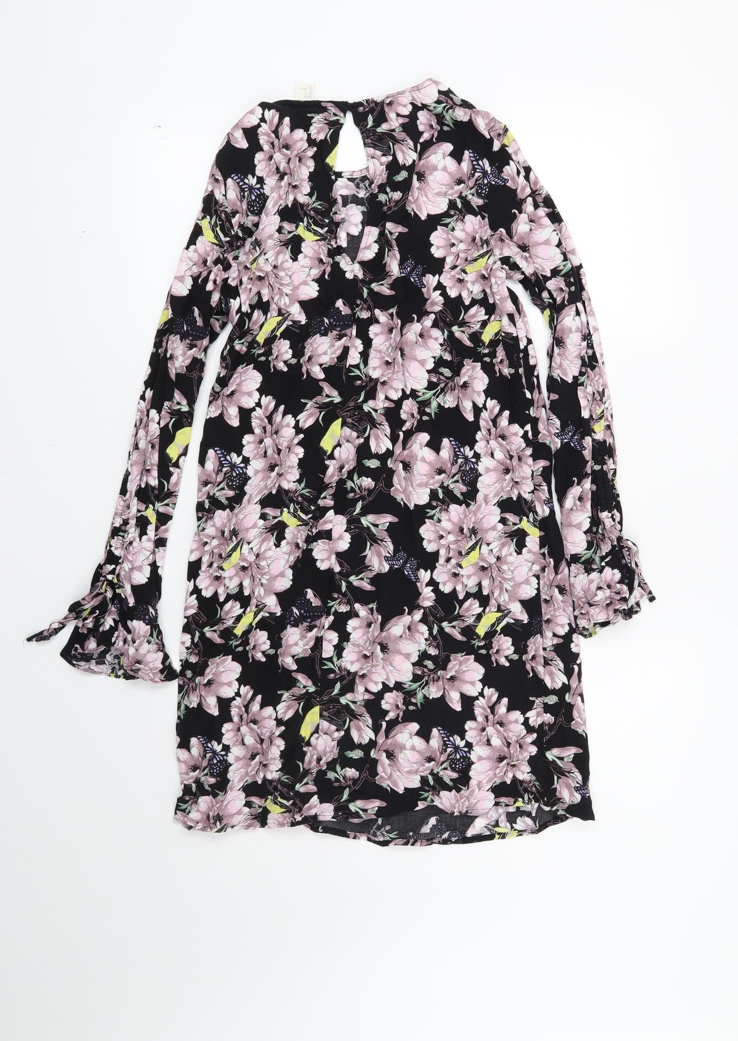 H&M Womens Black Floral  Shift  Size 4