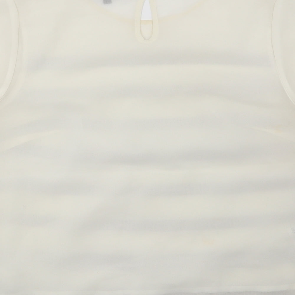 Papaya Womens Beige Striped  Basic Blouse Size 10