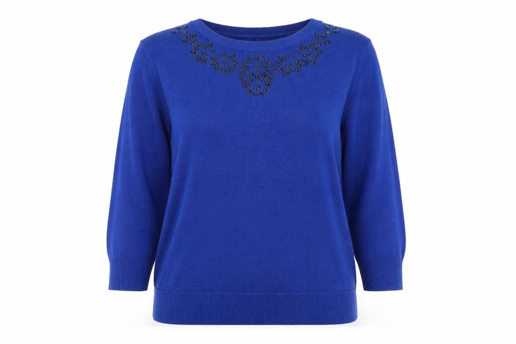 Anthology Womens Blue  Knit Pullover Jumper Size 12