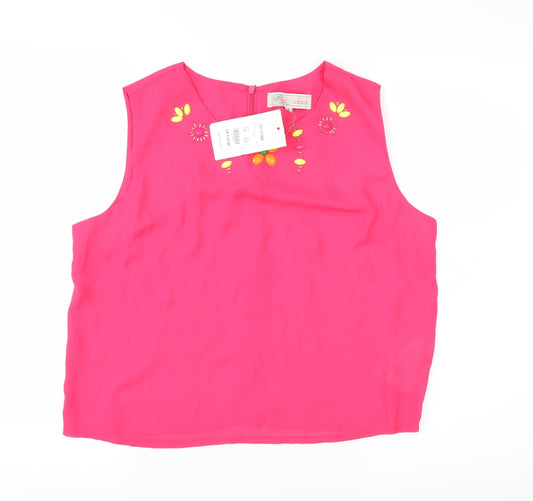 Cameo Rose Womens Pink   Basic Blouse Size 14