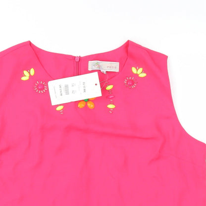Cameo Rose Womens Pink Basic Blouse Size 14