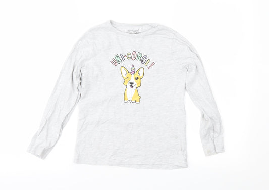 Primark Girls Grey   Basic T-Shirt Size 7-8 Years
