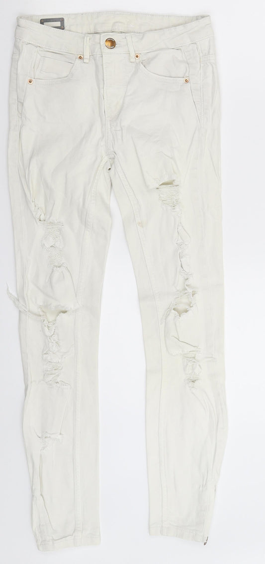 FB Sister Womens White  Denim Skinny Jeans Size 26 in L27 in